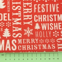 Fabric by the Metre - 822 Christmas Sentiments- Red